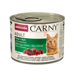 ANIMONDA CARNY CAT ADULT WOŁOWINA, DZICZYZNA, BORÓWKA PUSZKA 200G